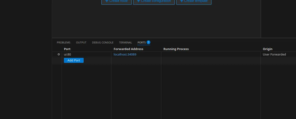 Configure port forwarding